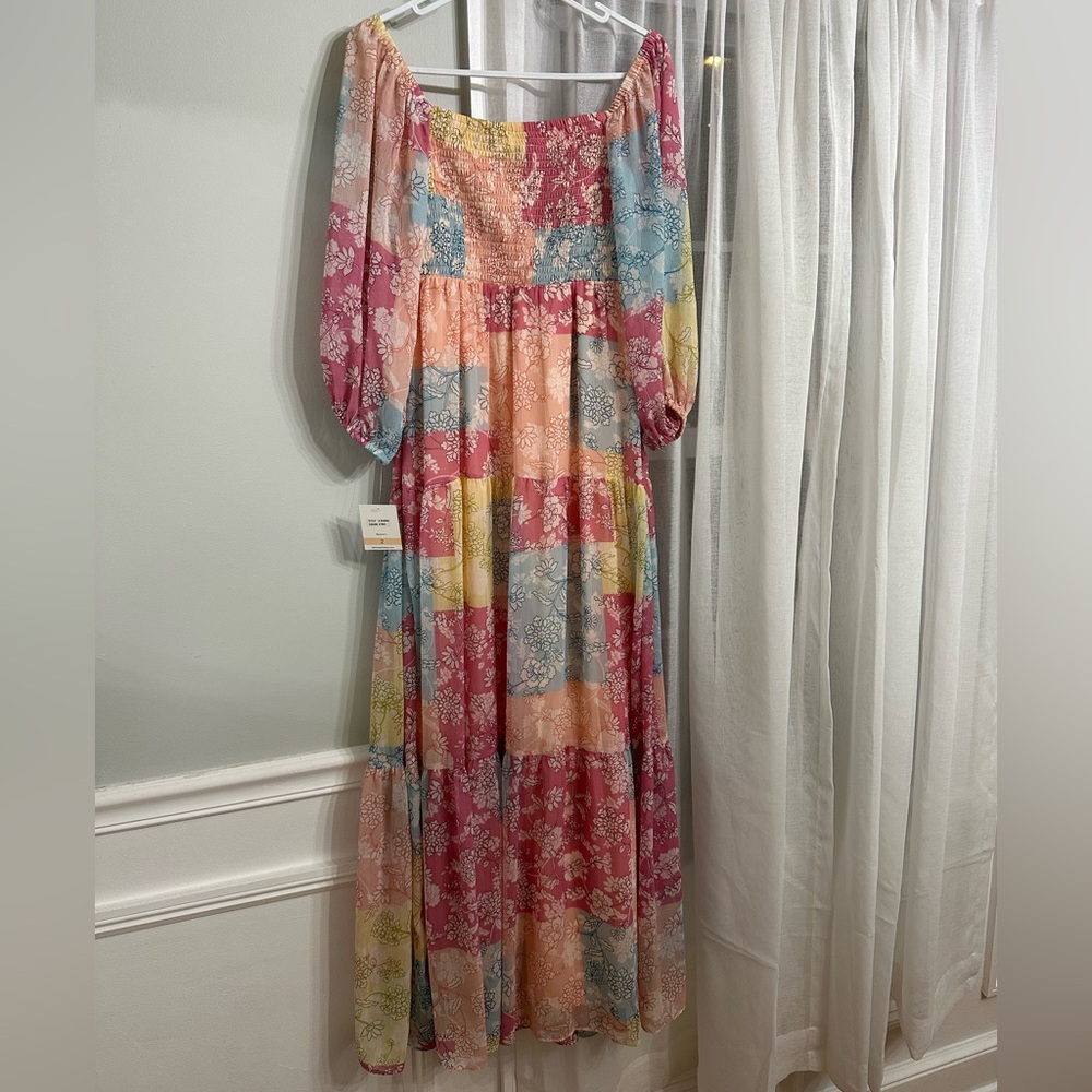 NWT Taylor Patchwork Maxi Dress 2 - Picture 5 of 8